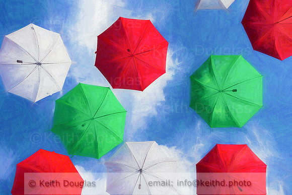 Umbrellas in the sky